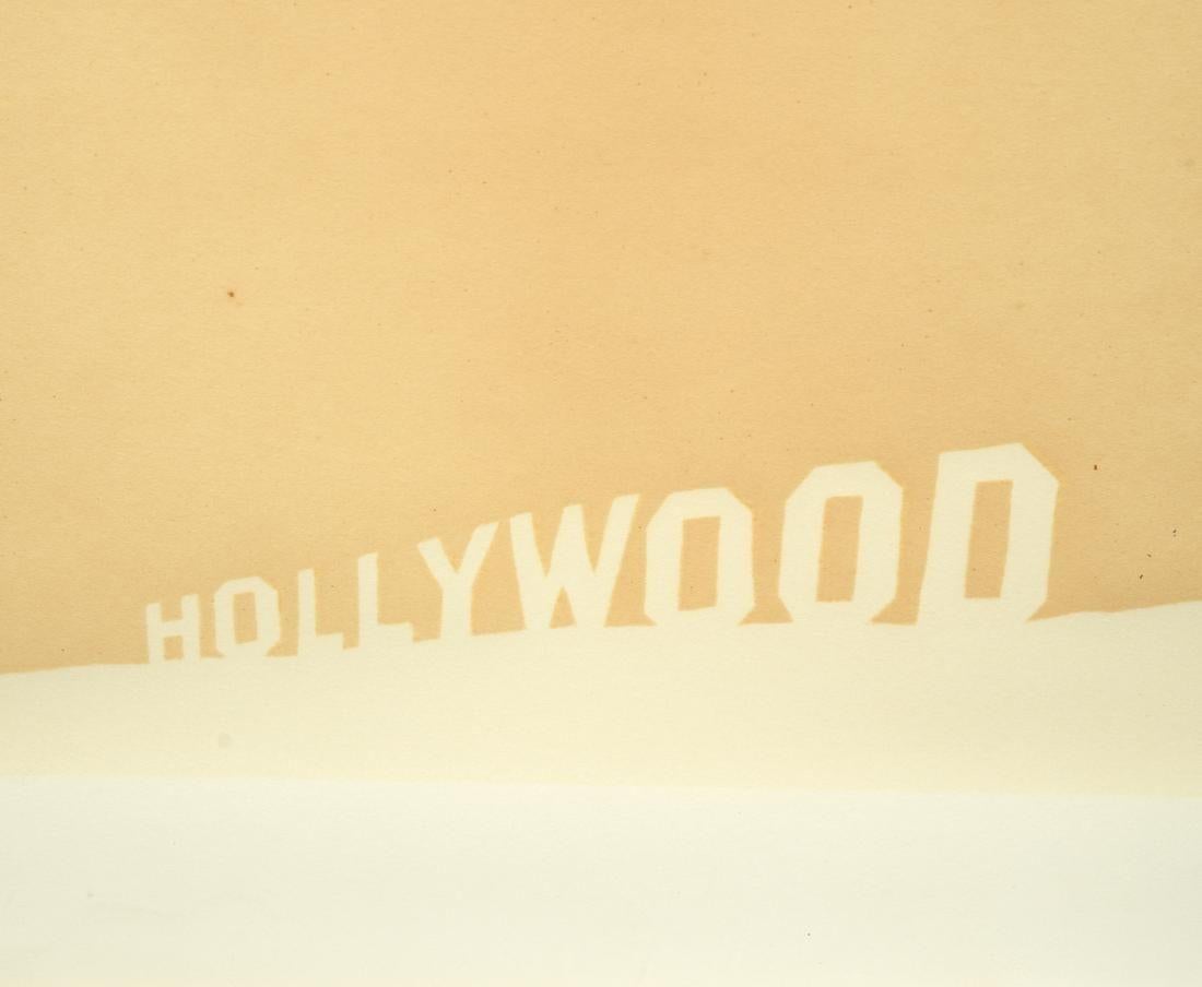 TECHNICAL INFORMATION:

Ed Ruscha
Hollywood Fruit-Metrecal
1971
Silkscreen with grape and apricot jam and Metrecal
15 x 42 in.
Artist’s Proof (one of 18 artist’s proofs, apart from the edition of 85)
Pencil signed, numbered, and dated