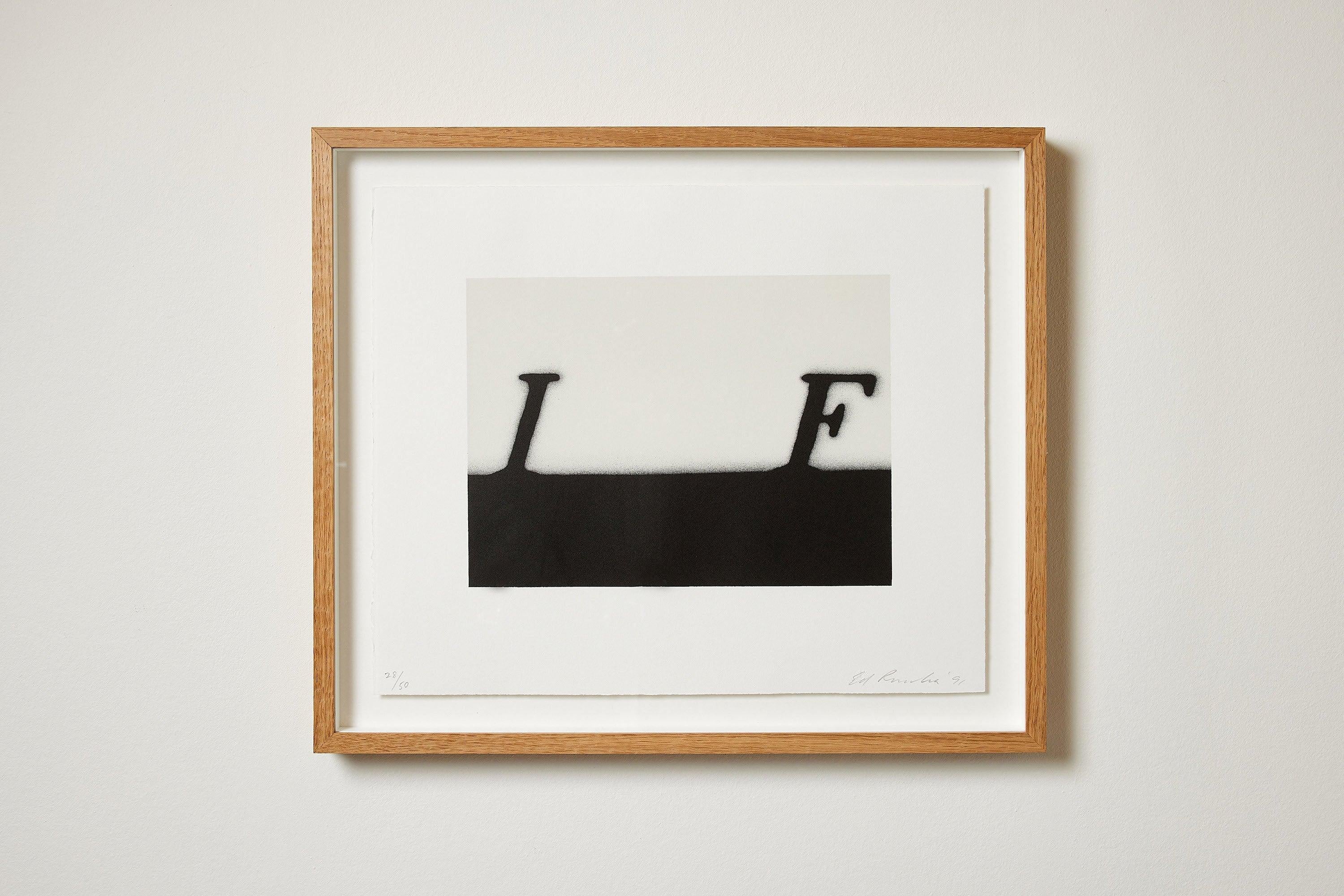 ED RUSCHA
If, 1991
Lithograph in colours, on white Rives BFK paper
Signed, dated and numbered from the edition of 50
Printed by Hamilton Press, Venice, California
Published by Creative Works Editions, Osaka, Japan
Sheet: 38.4 x 45.7 cm (15.1 x 18.0