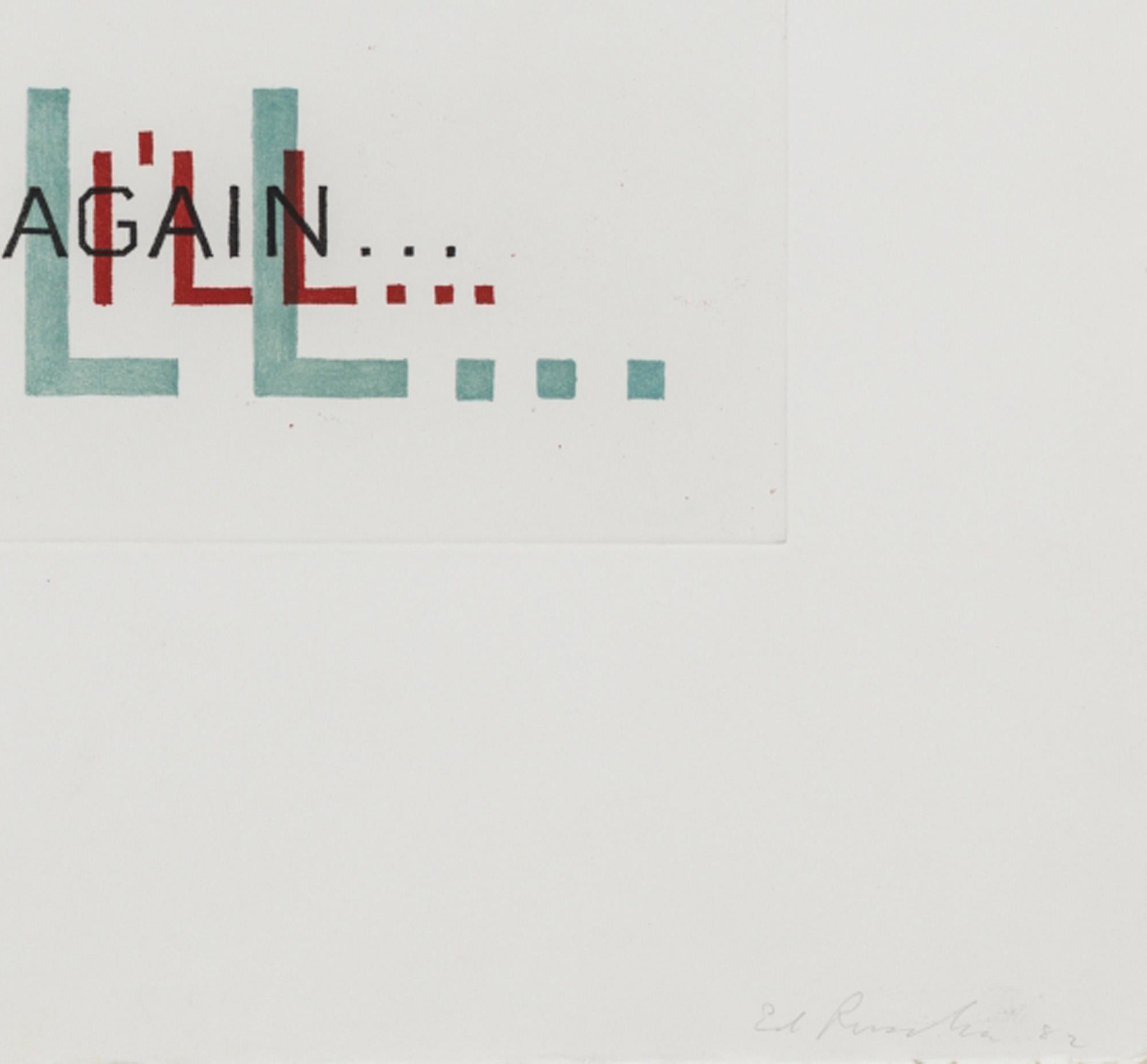 Indecision  - Gray Print by Ed Ruscha