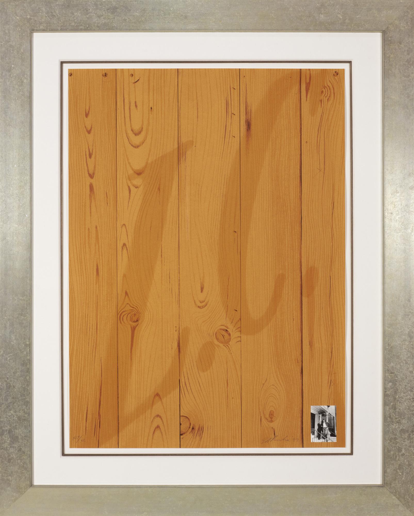 L.C. is a screenprint by Ed Ruscha with an image size of 37 x 27 inches and framed dimensions of 50.5 x 40.5 inches. From the total edition of 190, signed 'Ed Ruscha '97' lower right and numbered XIX/XC lower left (there were also 90 Arabic and 10