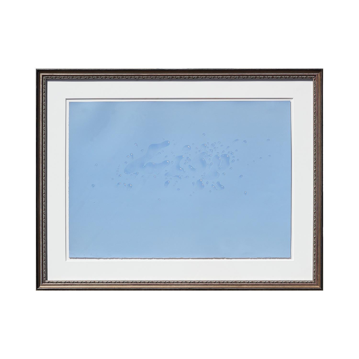 Sky blue conceptual piece by renowned artist, Ed Ruscha. This lithograph depicts the word 