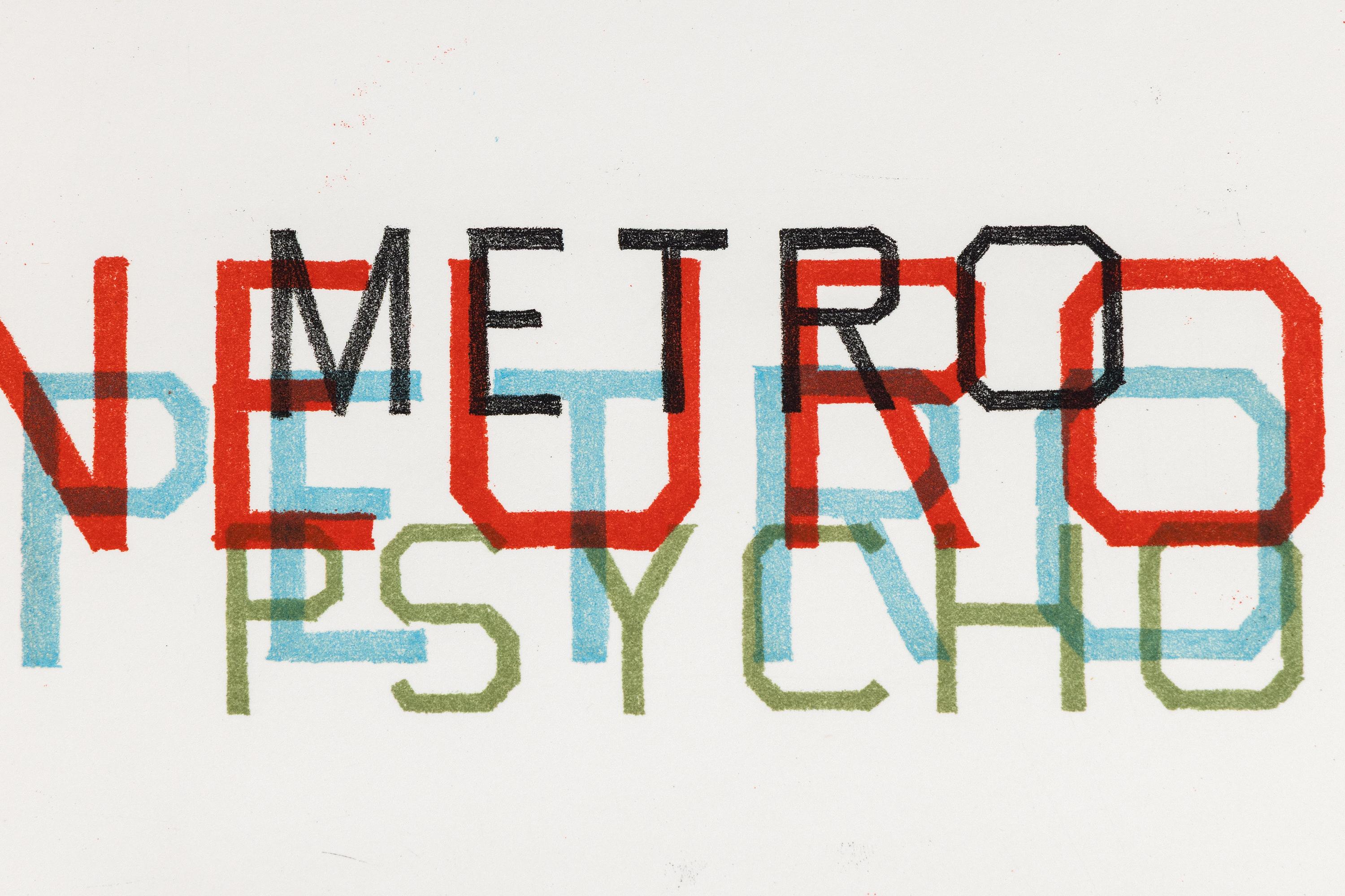 Metro Petro Neuro Psycho - Pop Art Textual Print, 1982 For Sale 6