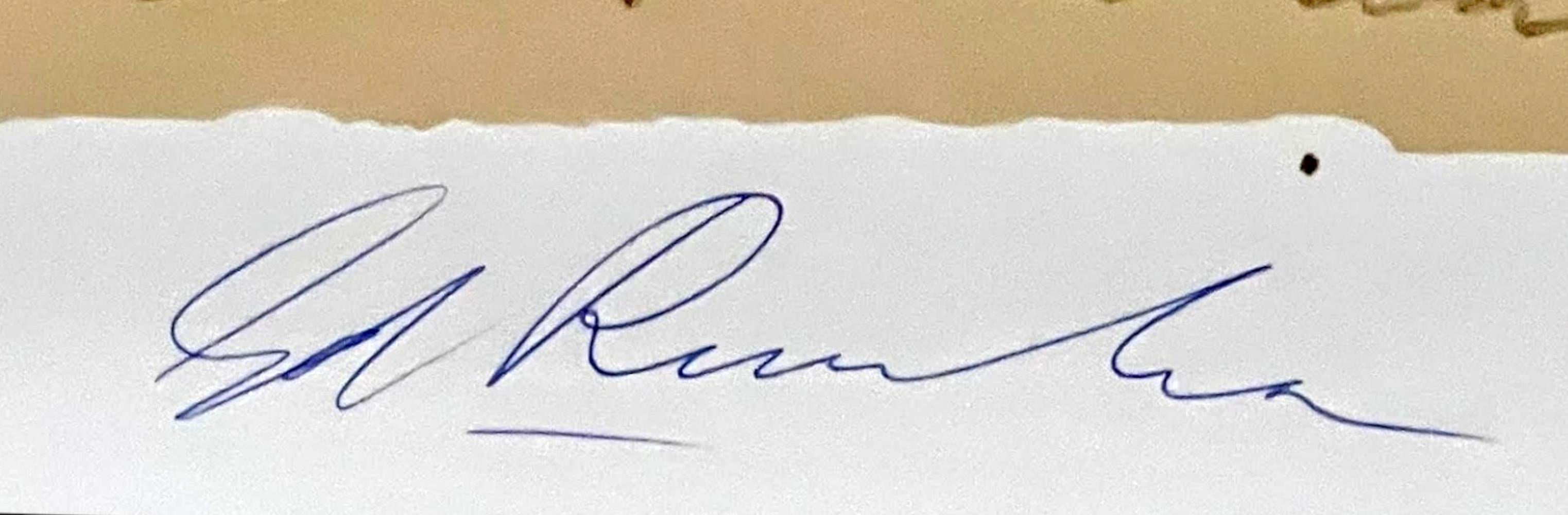 Oklahoma-E, oggetto da collezione Stampa firmata a mano Edizione limitata di soli 10 esemplari FRAMMATI - Print Pop Art di Ed Ruscha