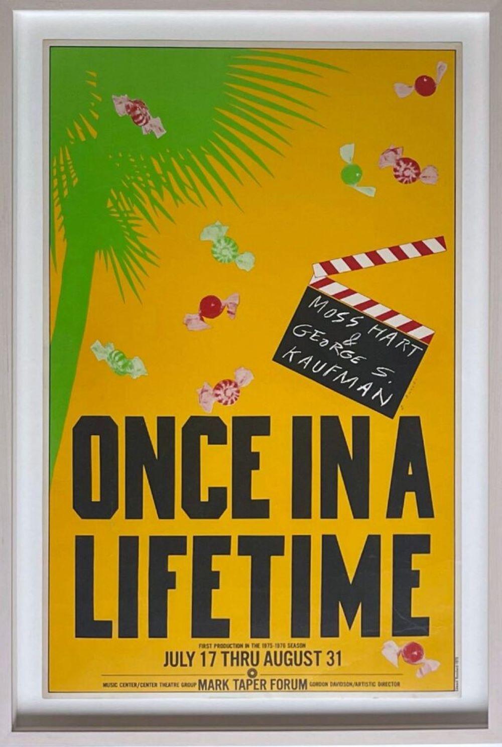 Once in a Lifetime (rare affiche théâtrale du milieu des années 1970 conçue par Ed Ruscha)