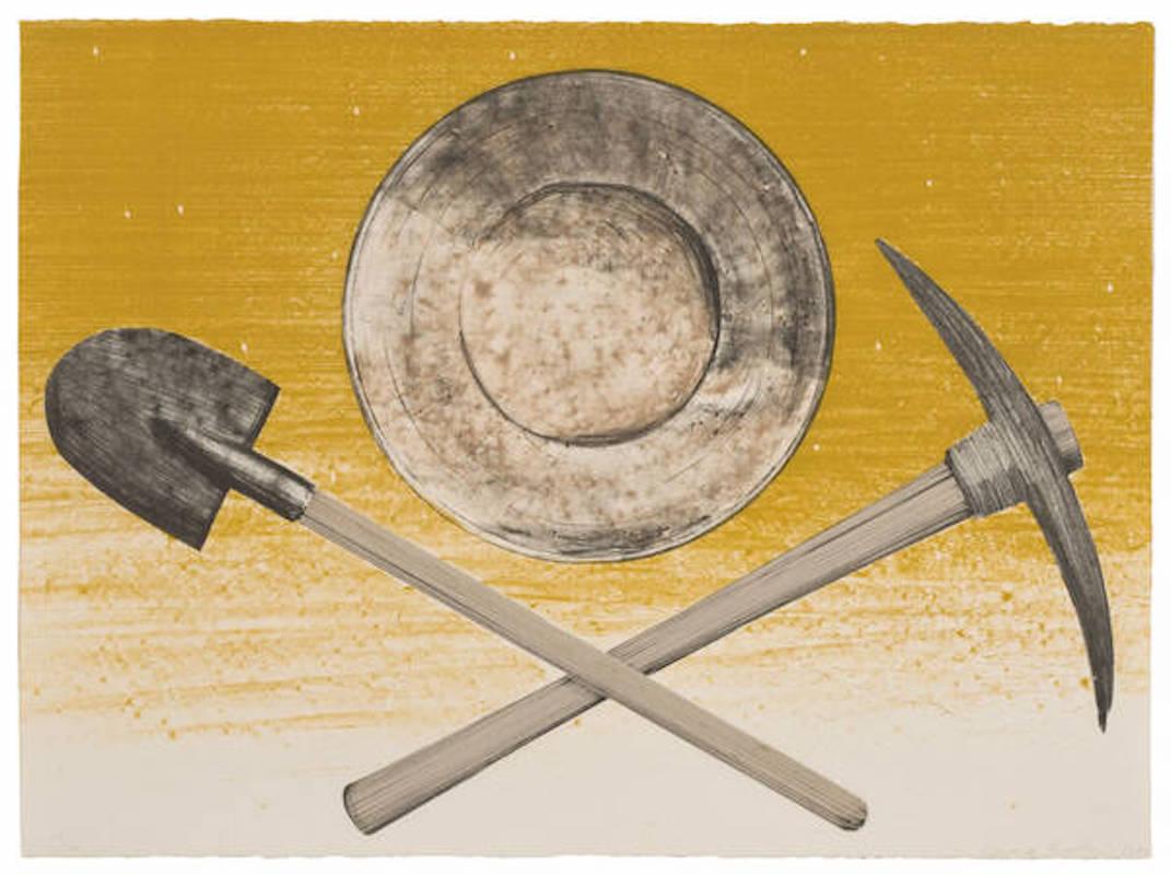 Ed Ruscha Figurative Print - Pick, Pan, Shovel