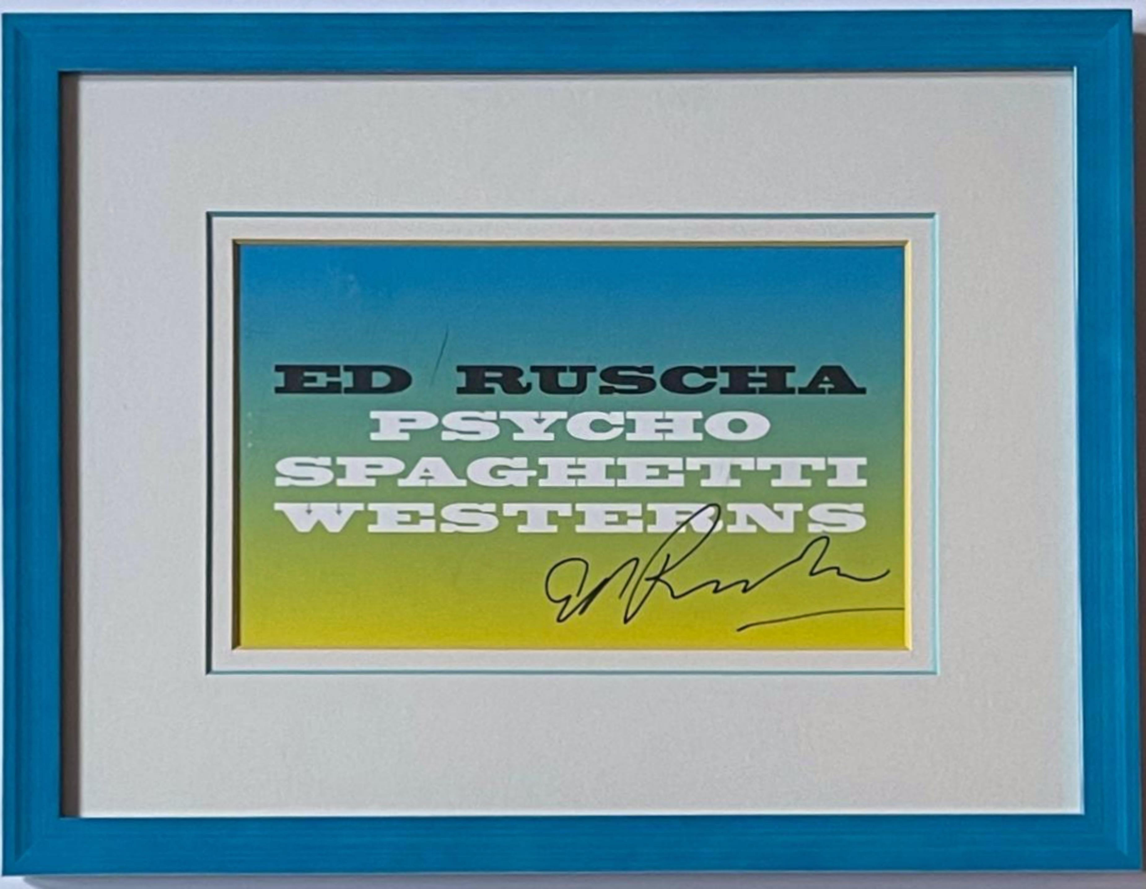 Psycho Spaghetti Westerns (firmato da Ed Ruscha), scheda della galleria Gagosian, incorniciata in vendita 3