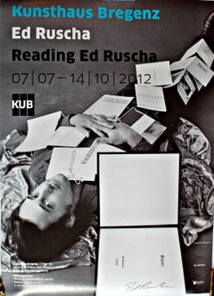 Reading Ed Ruscha (Hand Signed by Ed Ruscha), Lt. Ed. Viennese exhibition poster