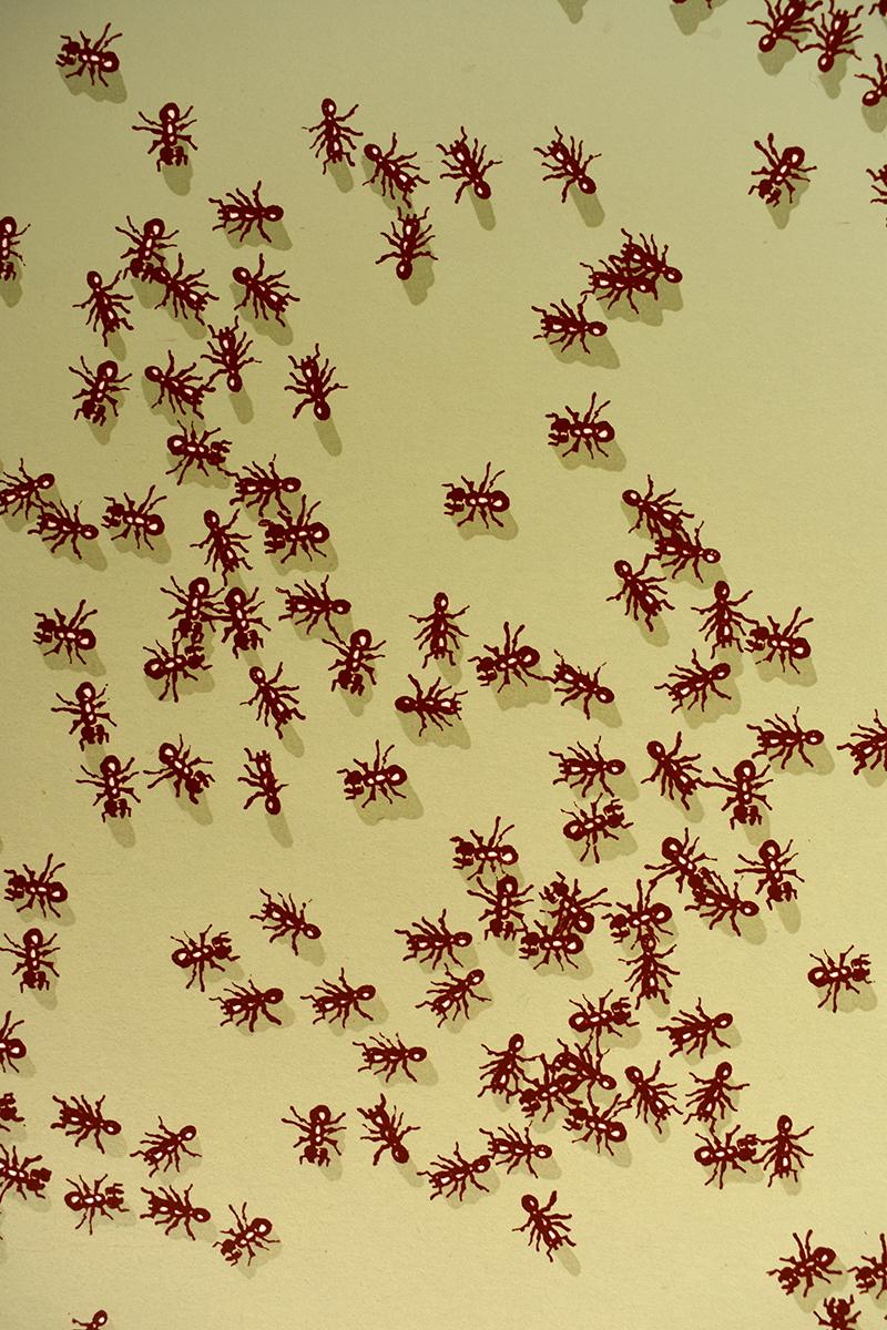 Ants rouges, de : Insects, 1972 - Beige Animal Print par Ed Ruscha