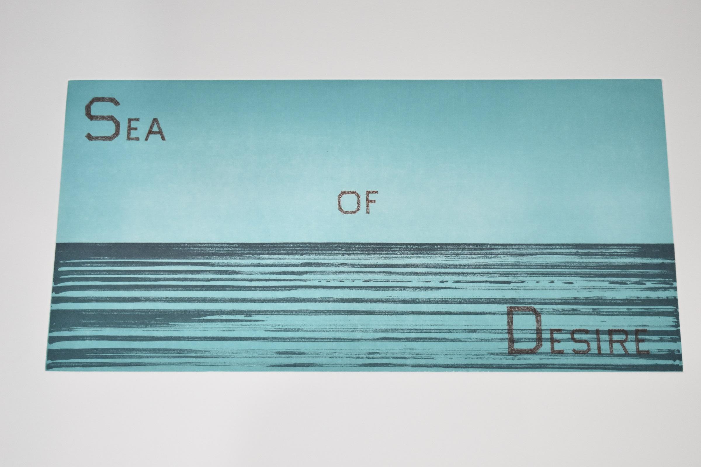 Sea of Desire - Gray Portrait Print by Ed Ruscha