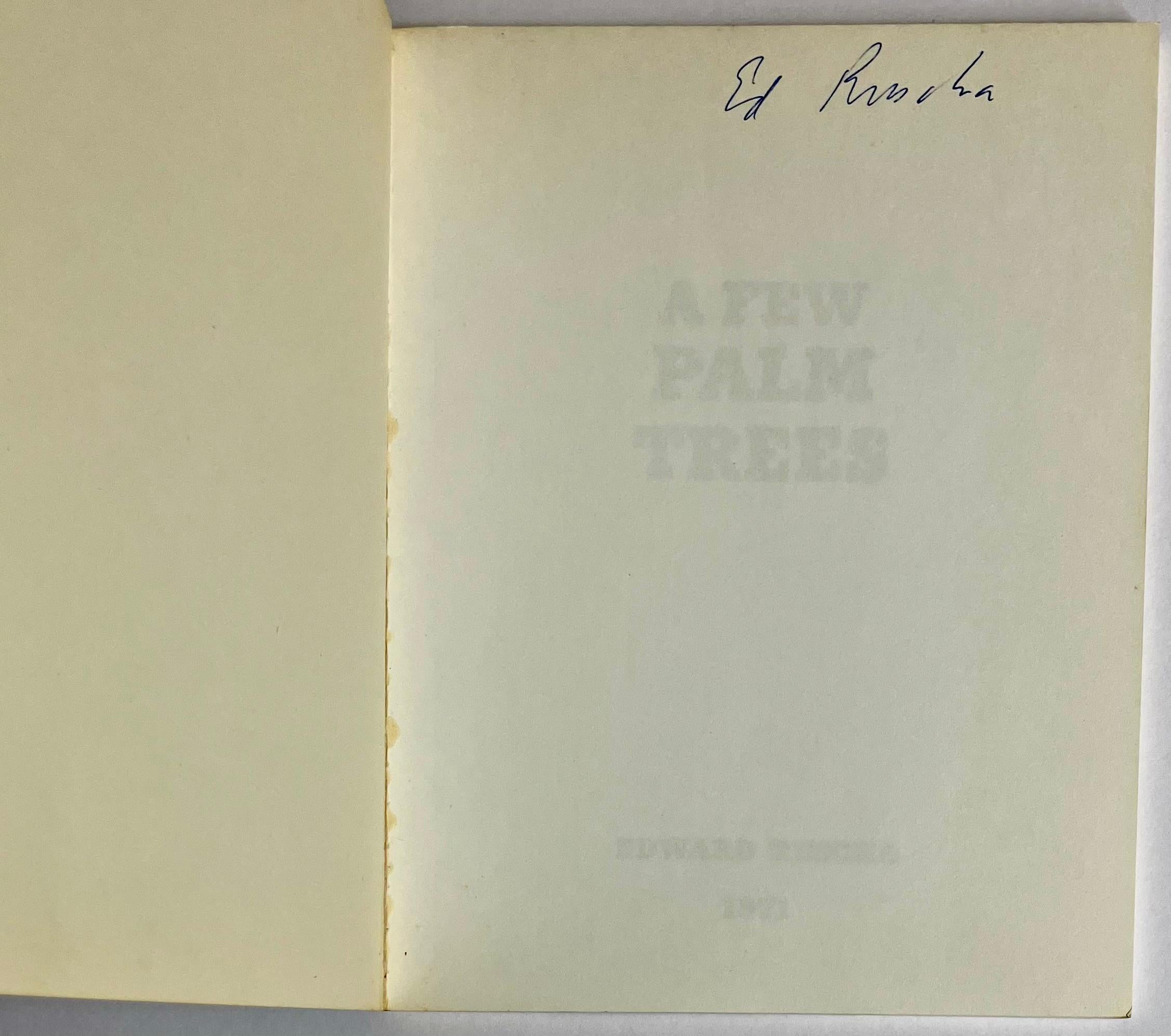 SIGNED Ed RUSCHA A Few Palm Trees (Ed Ruscha A Few Palm Trees 1st edition) For Sale 1