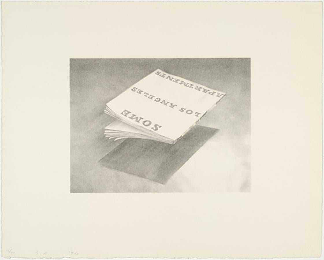 Ed Ruscha Print - Some Los Angeles Apartments, from the Book Covers series