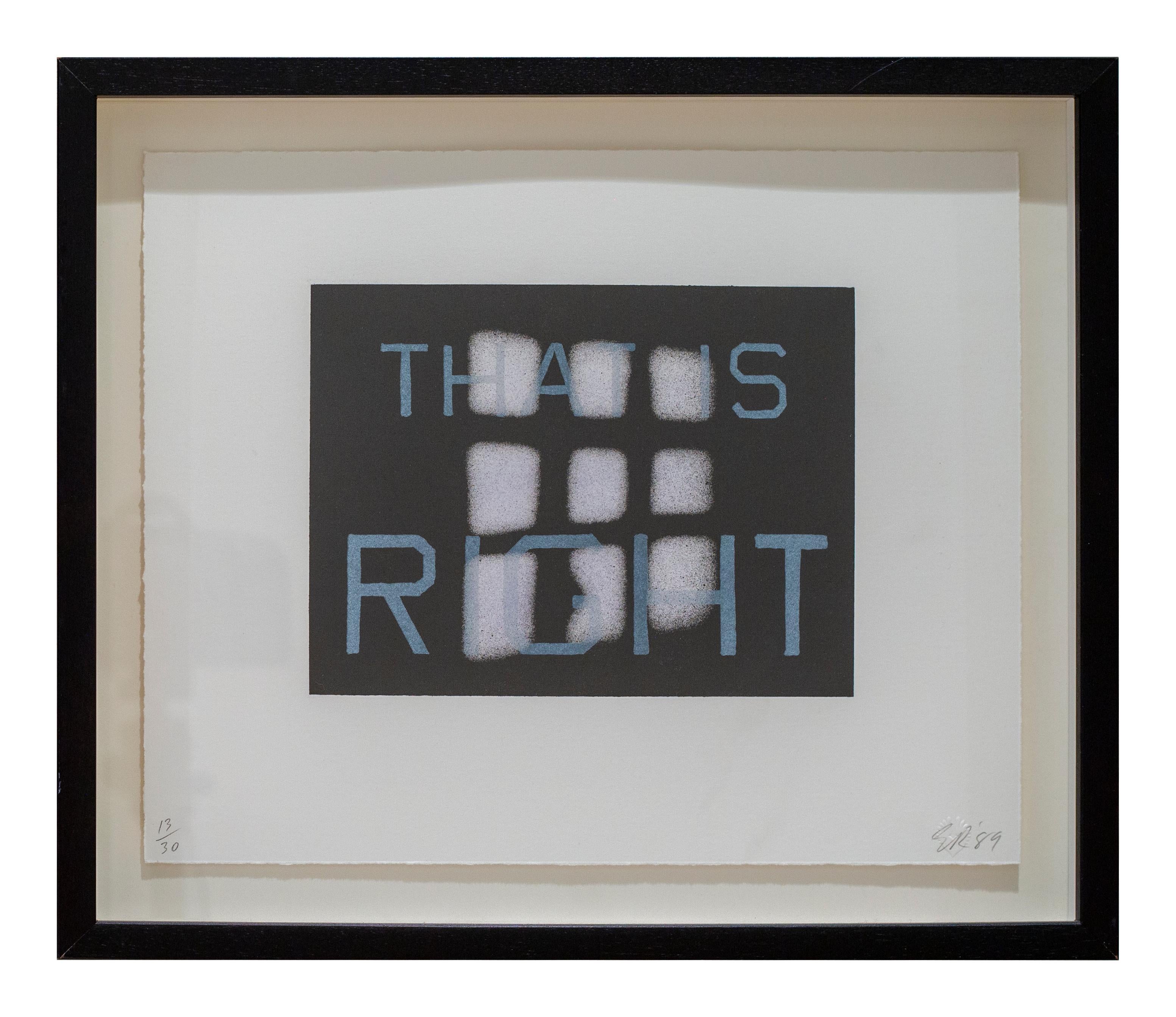 That is Right  - Print by Ed Ruscha