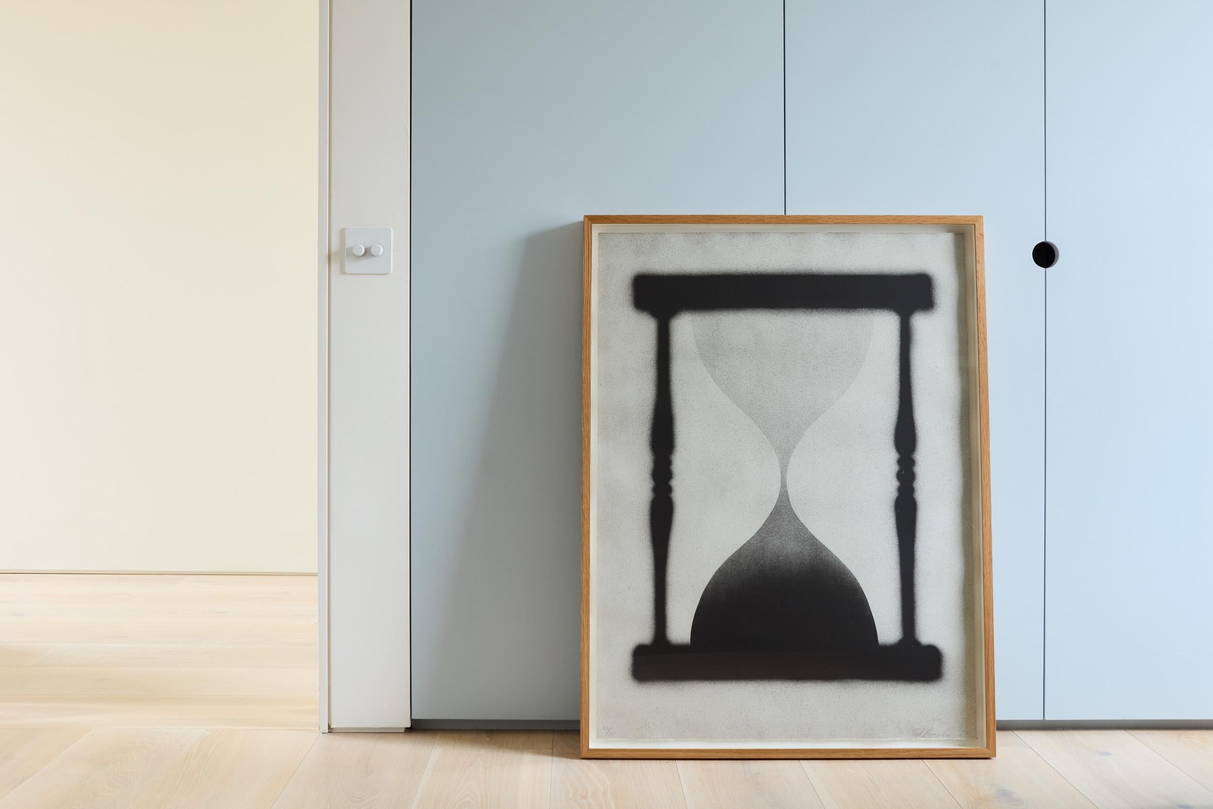 Se acabó el tiempo, 1989
Ed Ruscha

Litografía, sobre Rives BFK gris
Firmado, fechado y numerado 23/35 
Publicado por el artista
Impreso por Ed Hamilton
Hoja: 91,4 × 68,6 cm (36 × 27 pulg.)
Literatura: Engberg 171