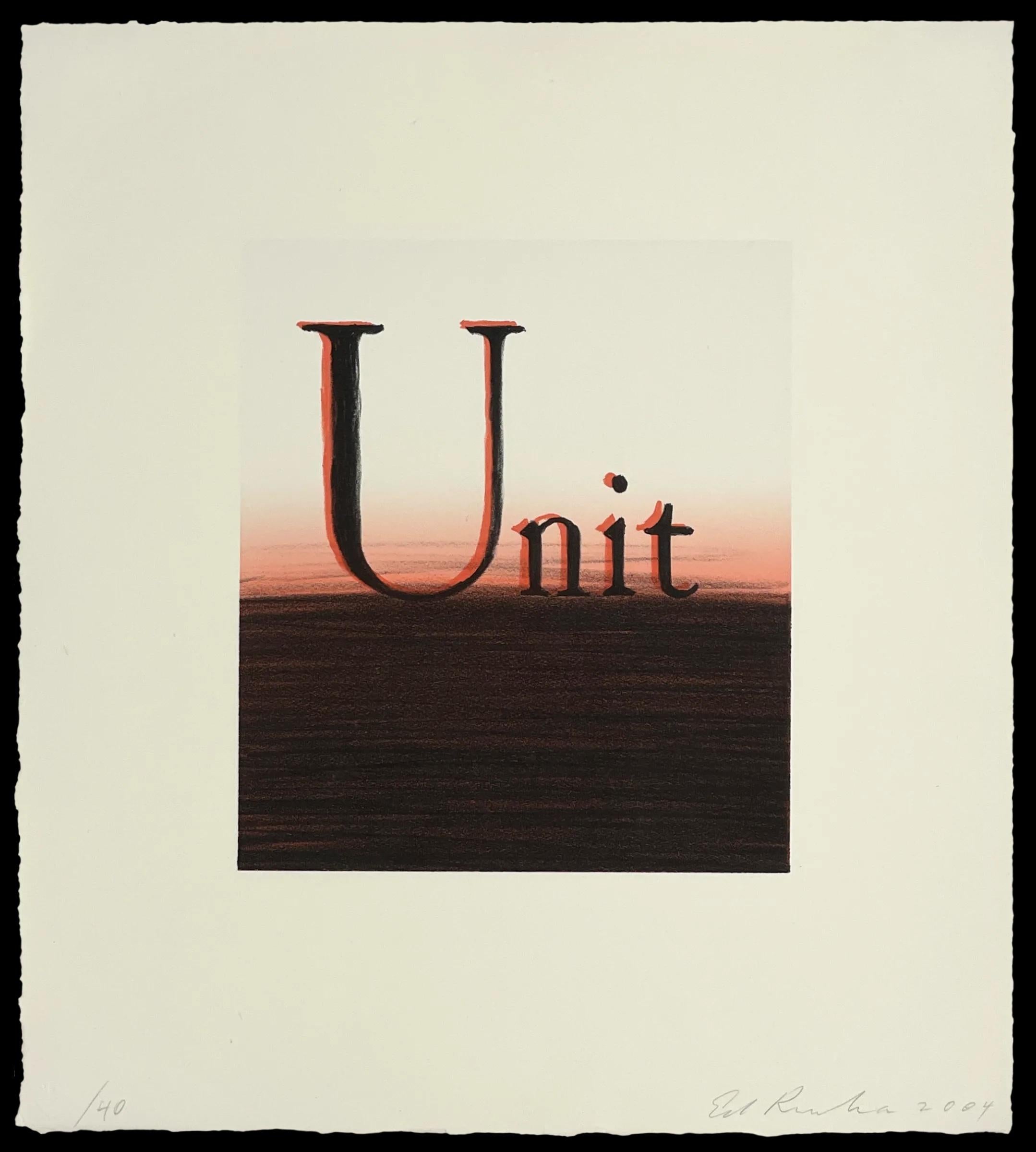 Ed Ruscha Figurative Print - Unit