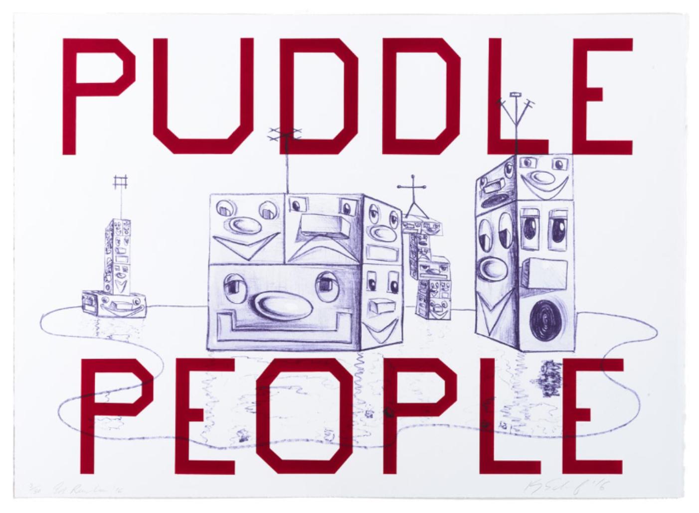 Puddle People - Print by Ed Ruscha x Kenny Scharf