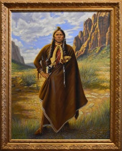 "QUANAH PARKER" NATIVE AMERICAN, INDIAN PORTRAIT BIG VERTICLE BEAUTIFUL COMANCHE