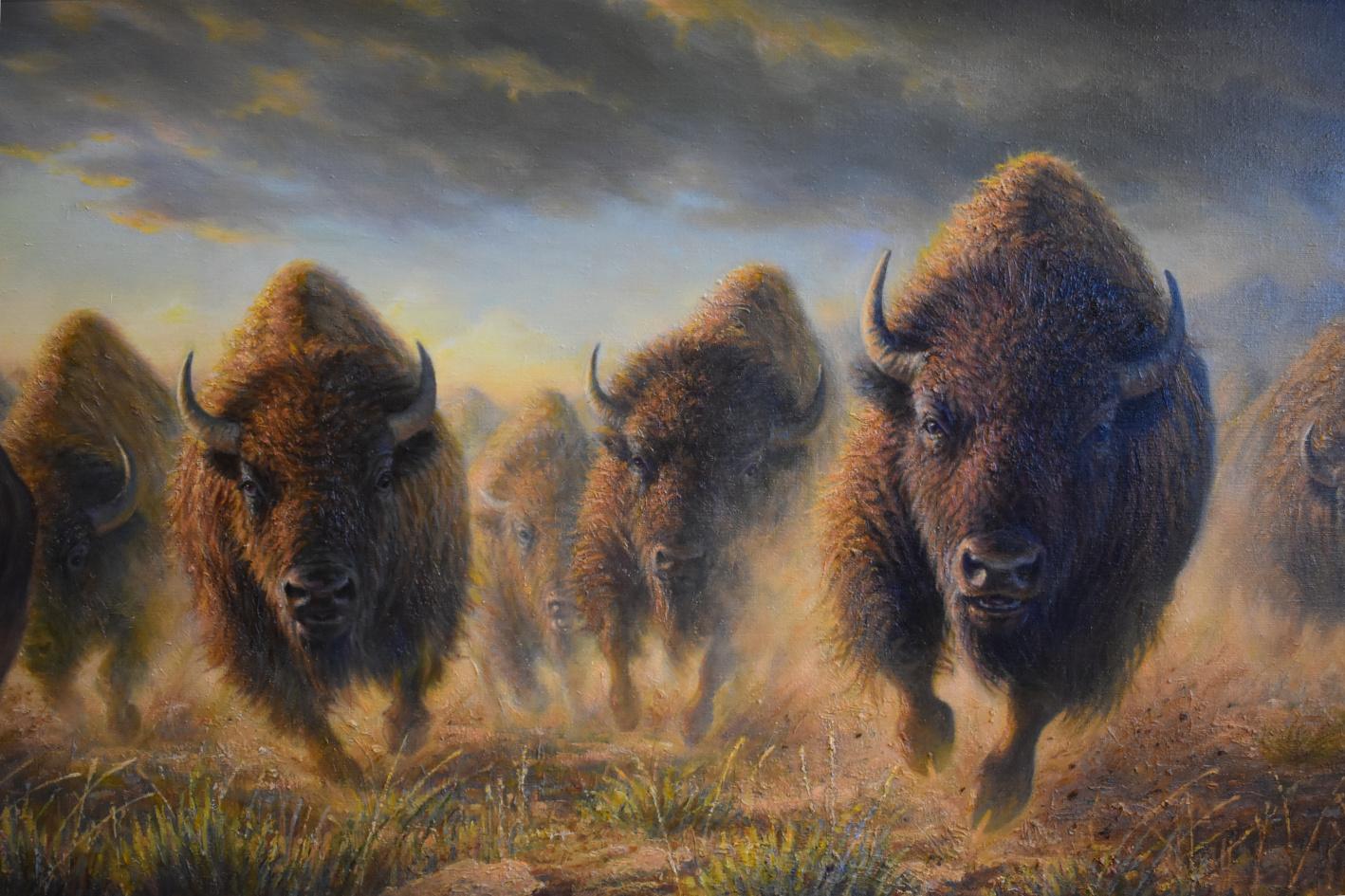 E. Salazar
Texas Artist
Image Size: 28 x 72
Frame Size: 36 x 80
Medium: Oil on Canvas
