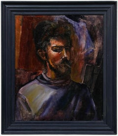 Ed Smith (1923-1998) - Óleo del siglo XX, Autorretrato