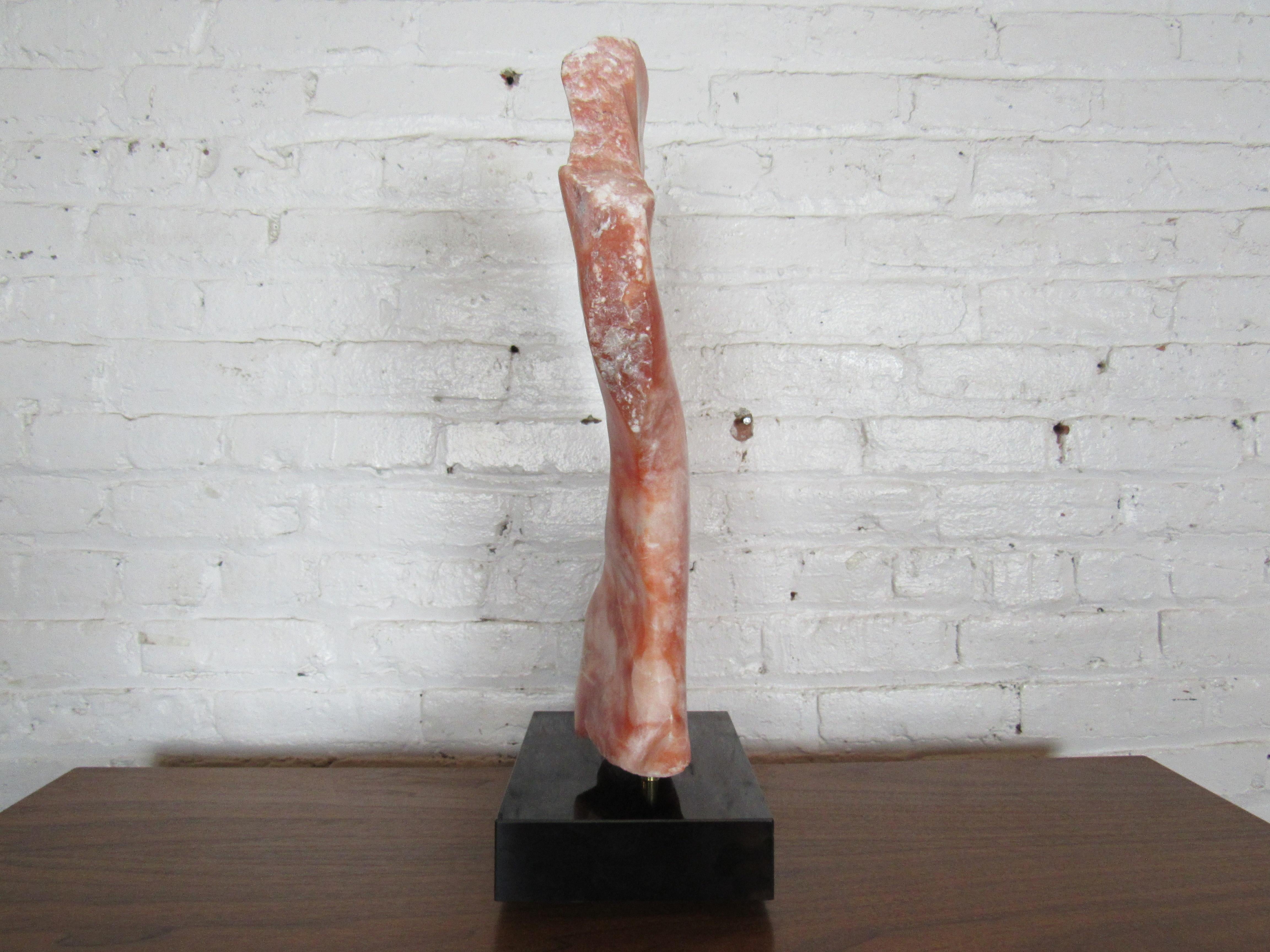 Ed Stertz Salmon Marble Table Sculpture For Sale 2