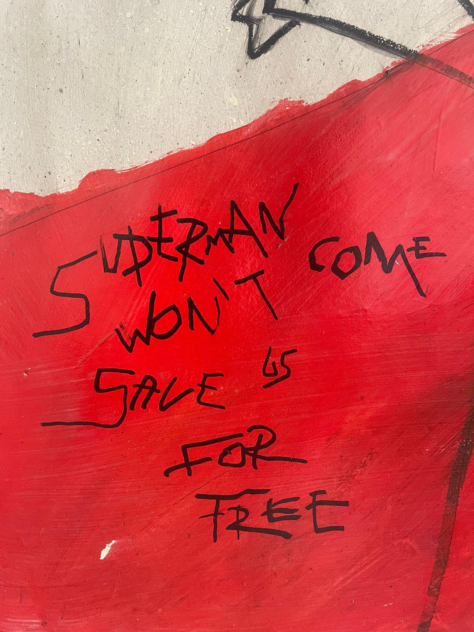 ABSTRACT Pittura Artista contemporaneo Superman Ed Warner 2023 2
