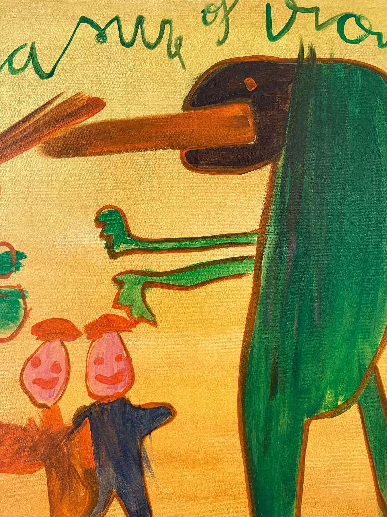 ABSTRACT Politique figurative Peinture de dinosaures Artiste contemporain Ed Warner en vente 1