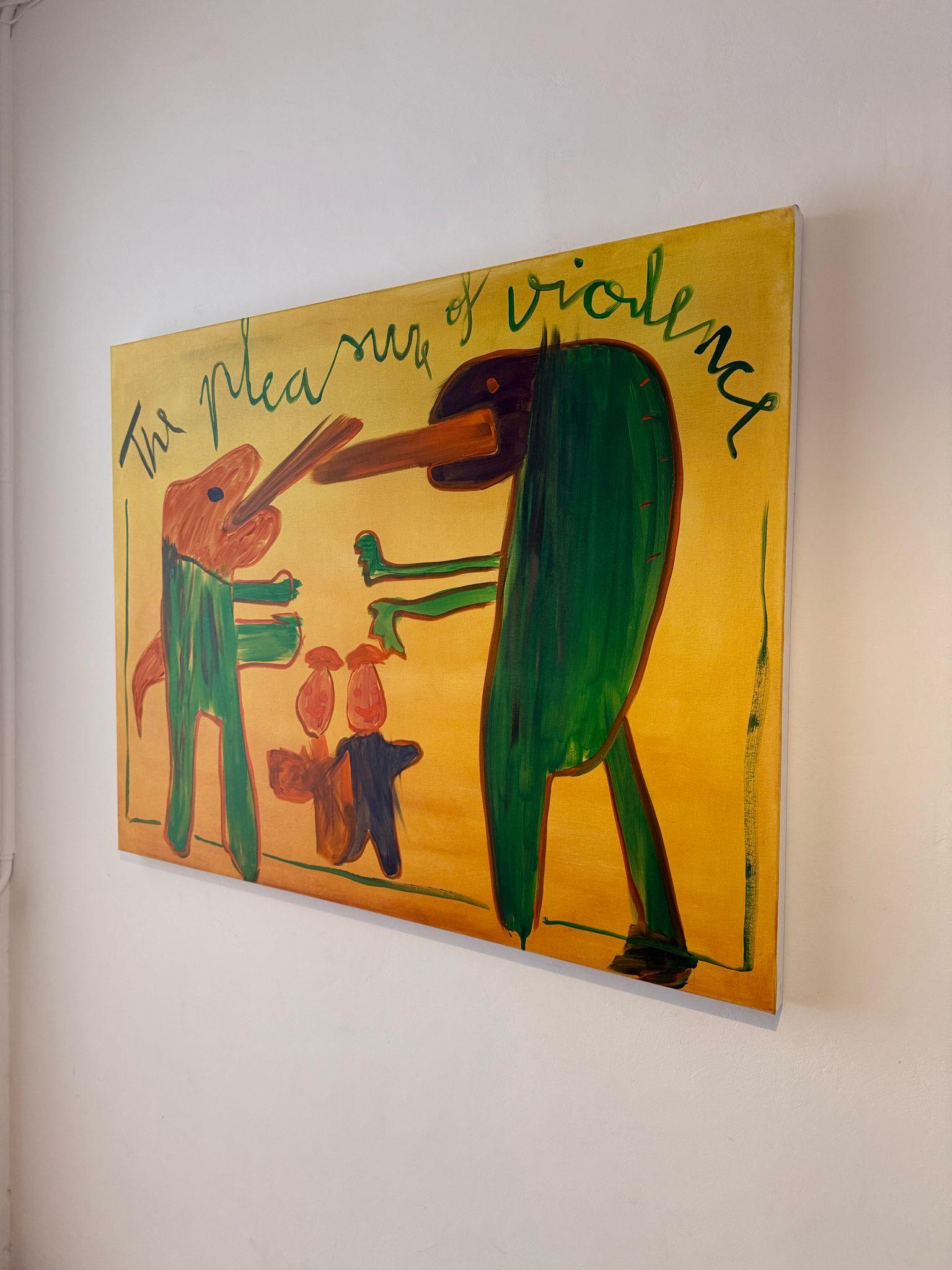 ABSTRACT Politique figurative Peinture de dinosaures Artiste contemporain Ed Warner en vente 3