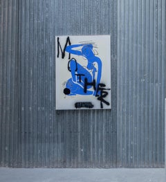 ABSTRACT. Blue Nude Figure. Old print by Matisse. Reinterpretation by Ed Warner