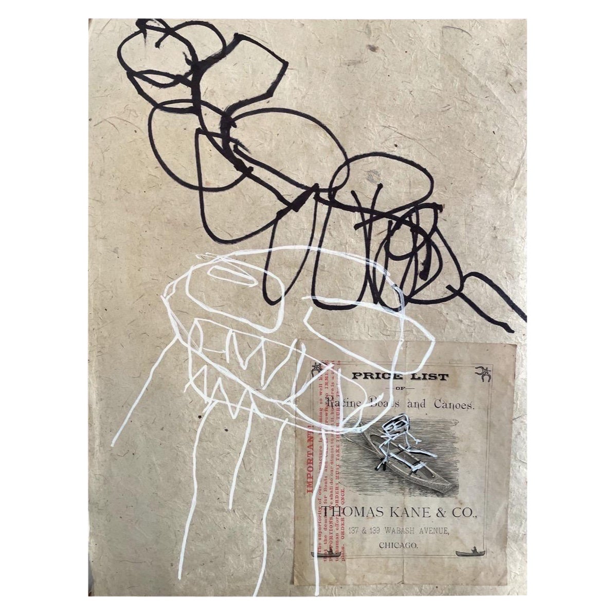 CONTEMPORARY Abstract Figurative Devil Ed Warner Handmade paper