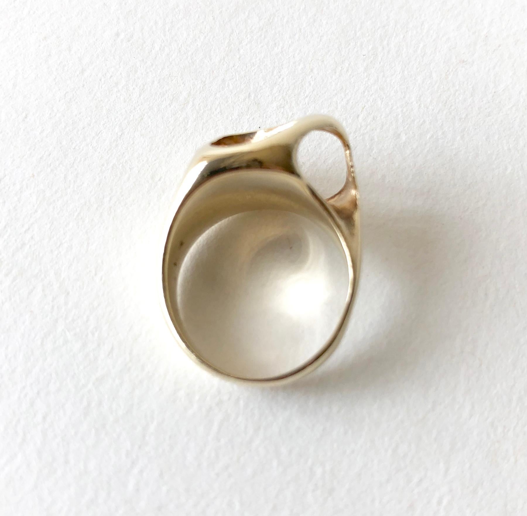 Women's Ed Wiener 14K Gold Abstract American Modernist Open Design Ring