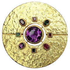 Ed Wiener Gold and Gems Brooch/ Pendant