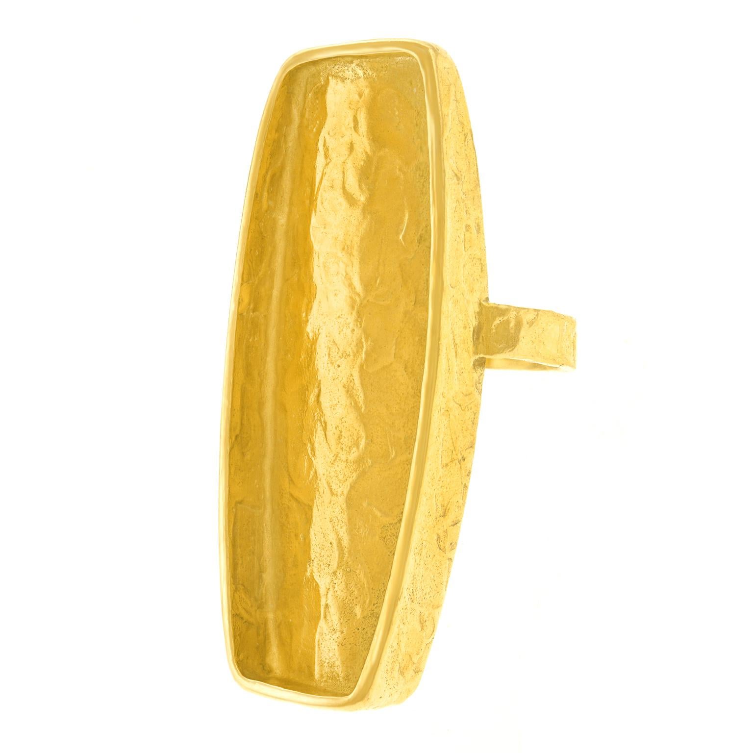 Ed Wiener Modernist Gold Ring circa 1970s New York In Excellent Condition In Litchfield, CT