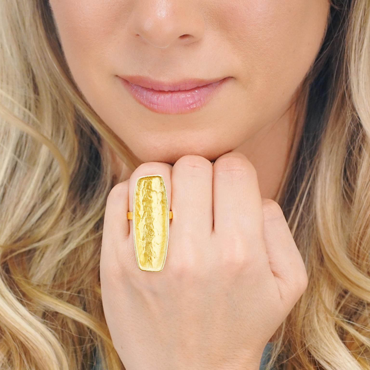 Women's or Men's Ed Wiener Modernist Gold Ring circa 1970s New York