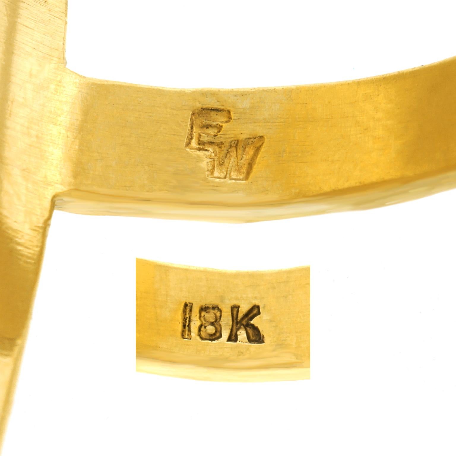 Ed Wiener Modernist Gold Ring circa 1970s New York 1