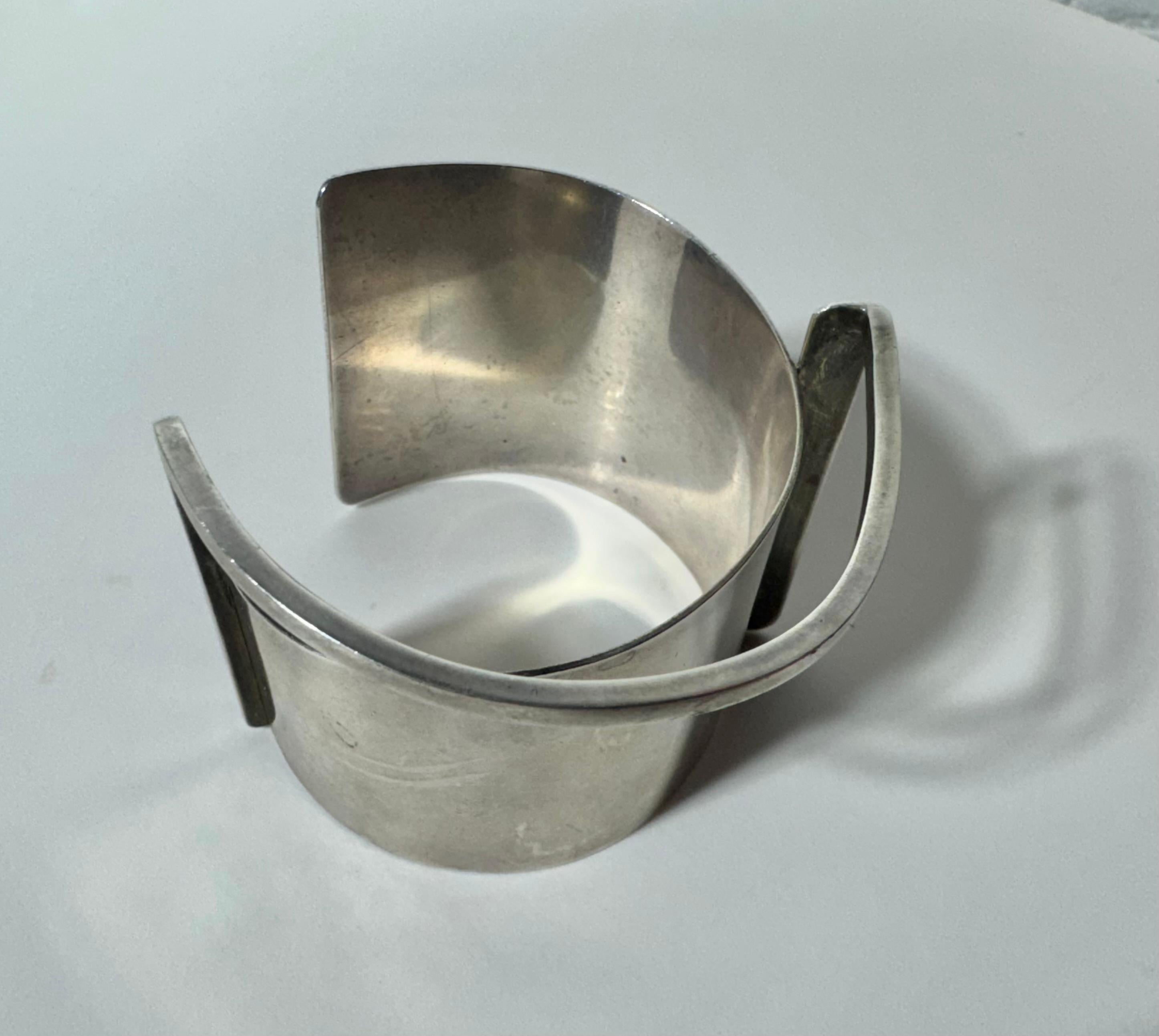 Bracciale Modernista Ed Wiener in argento Sterling New York 1950's .925 in vendita 2