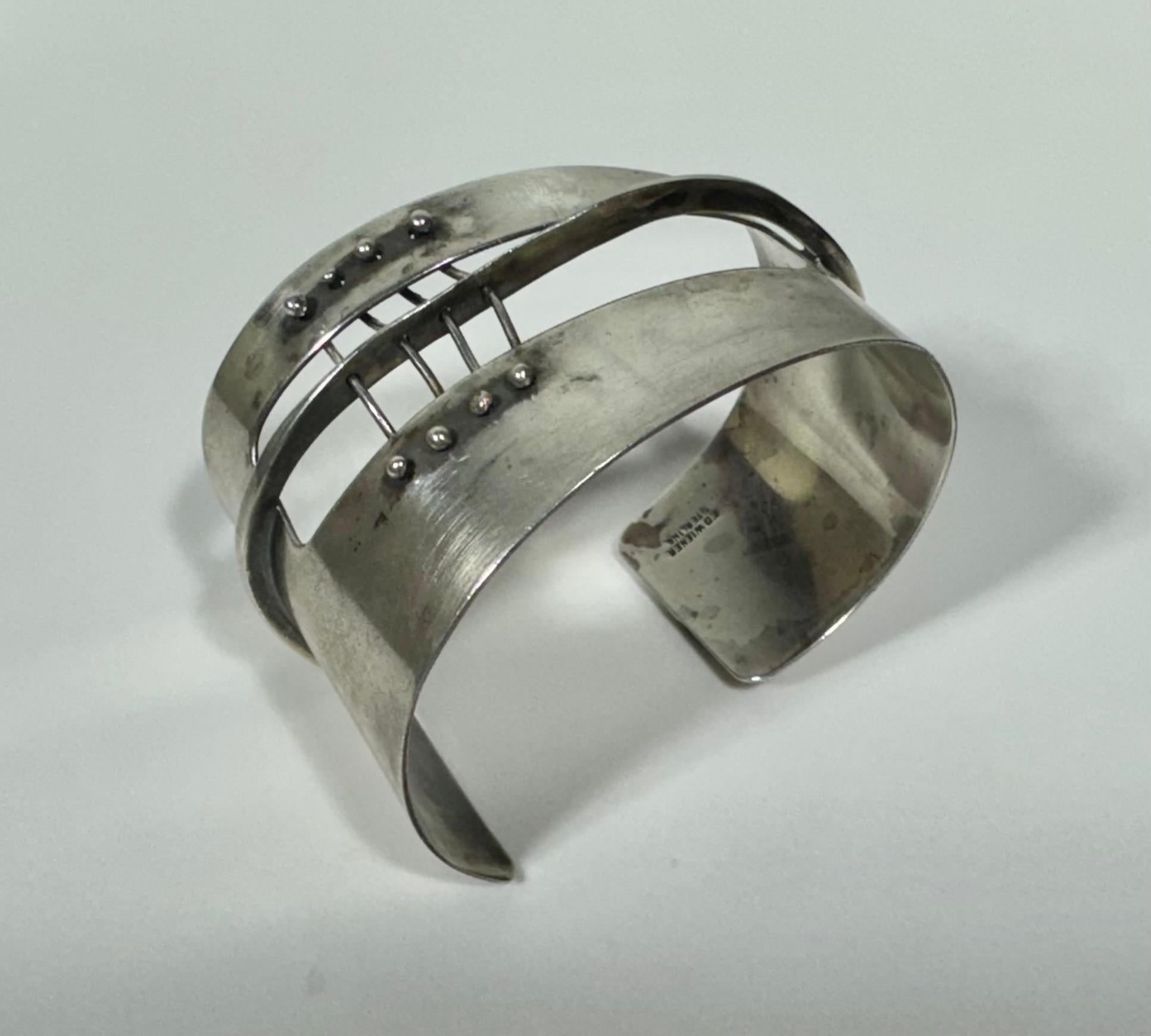 Bracciale Modernista Ed Wiener in argento Sterling New York 1950's .925 in vendita 2