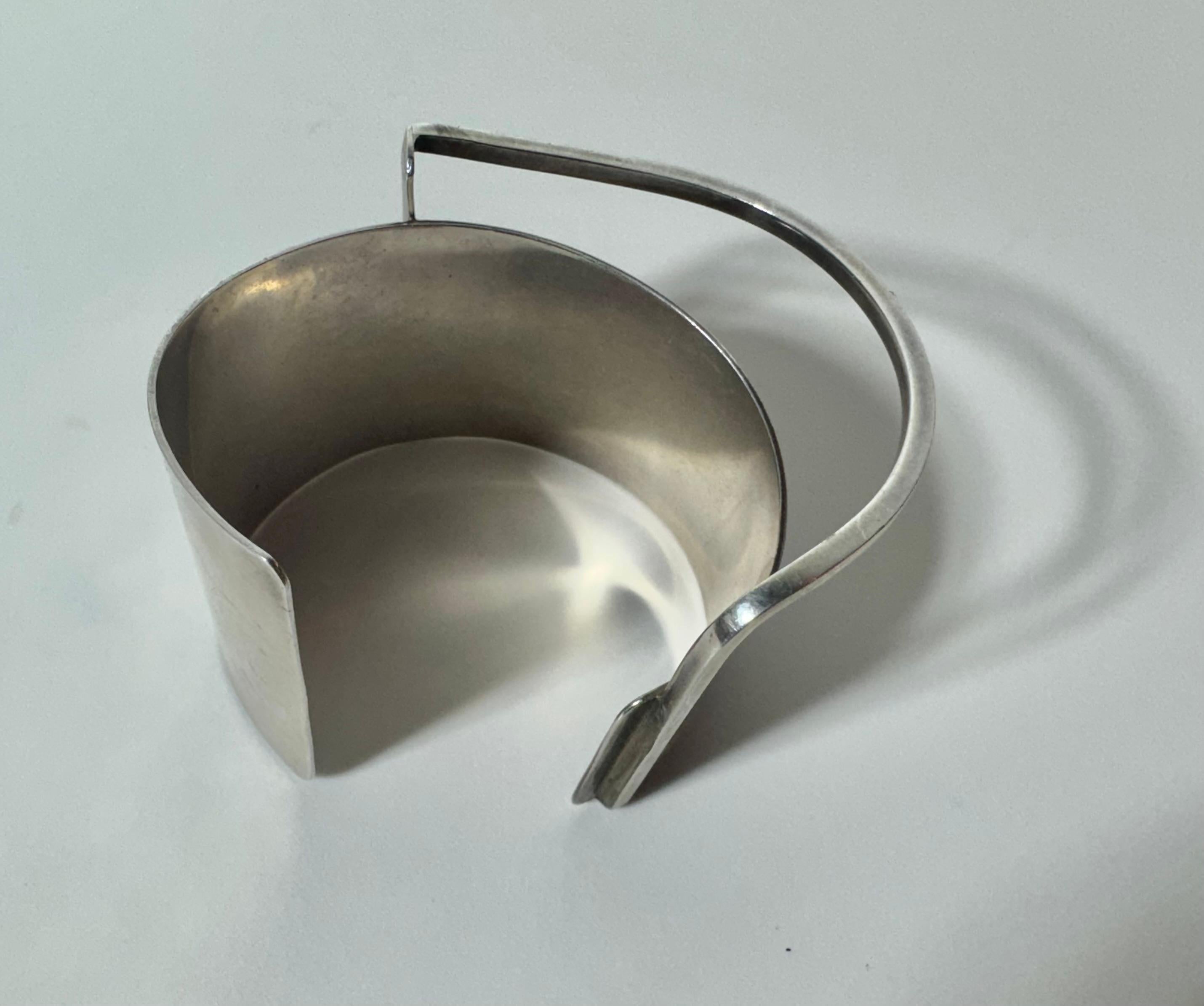 Bracciale Modernista Ed Wiener in argento Sterling New York 1950's .925 in vendita 3