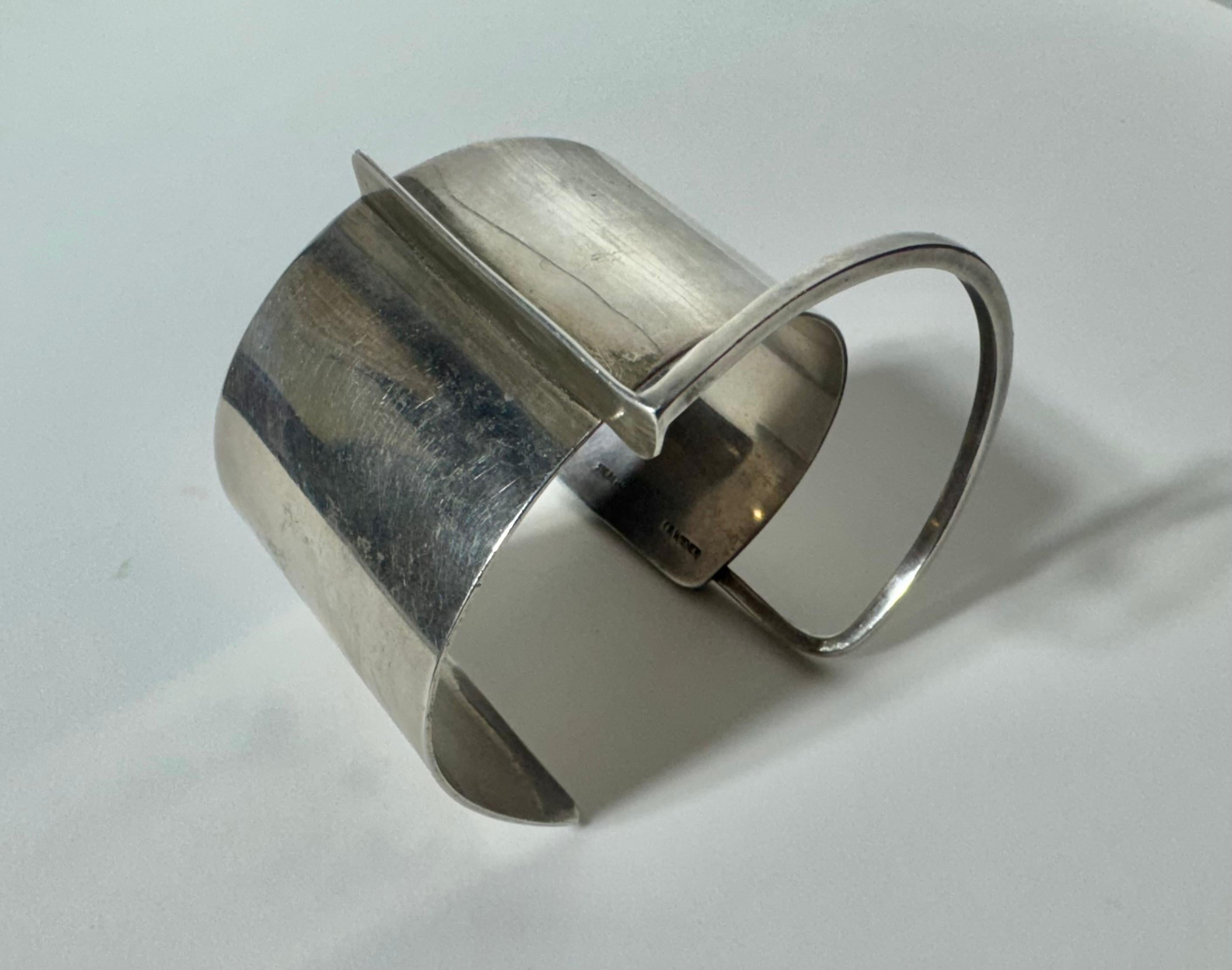 Bracciale Modernista Ed Wiener in argento Sterling New York 1950's .925 in vendita 4
