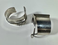 Ed Wiener Brazalete modernista de plata de ley Nueva York, años 50 .925