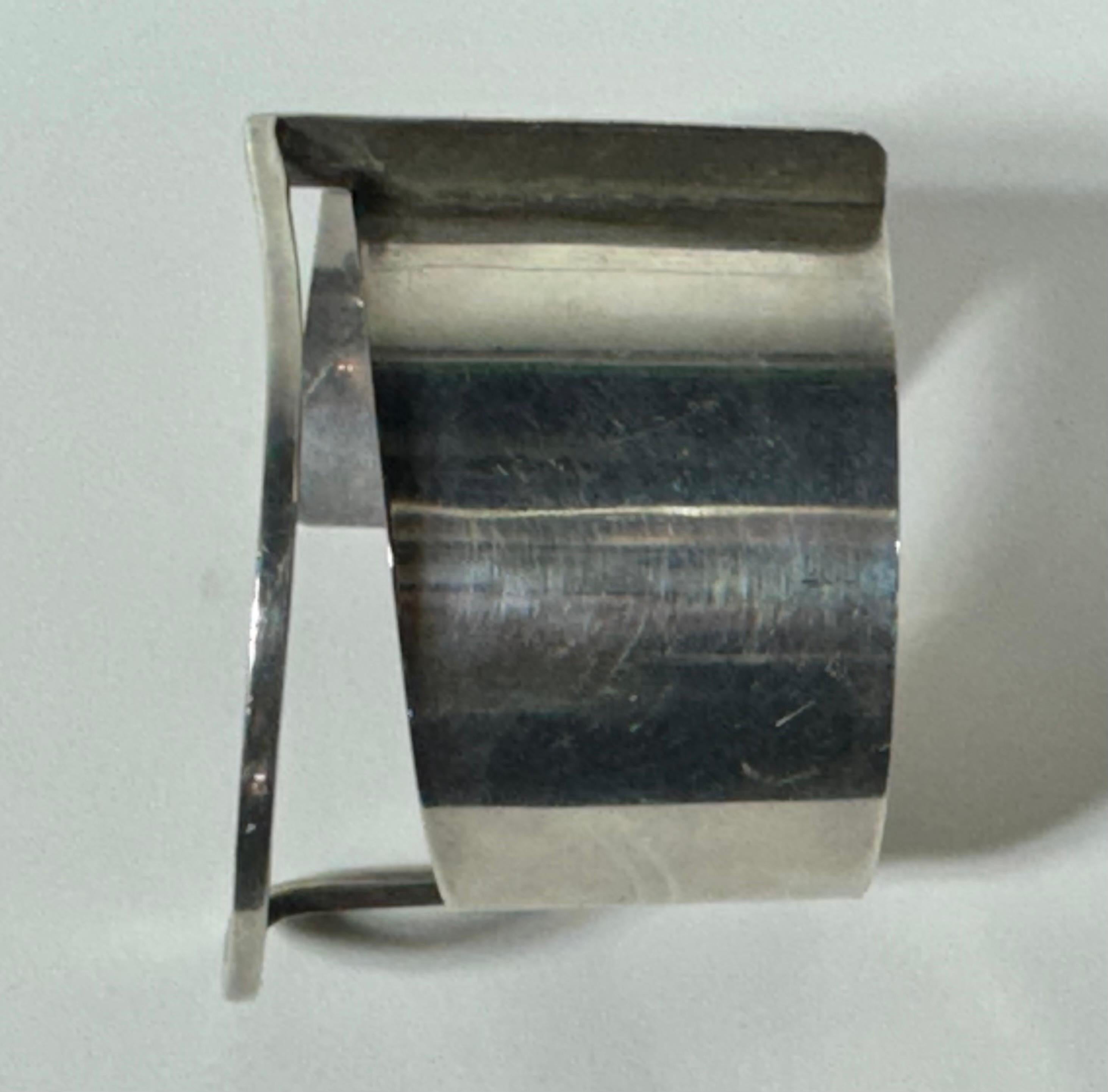 Mid-Century moderno Bracciale Modernista Ed Wiener in argento Sterling New York 1950's .925 in vendita