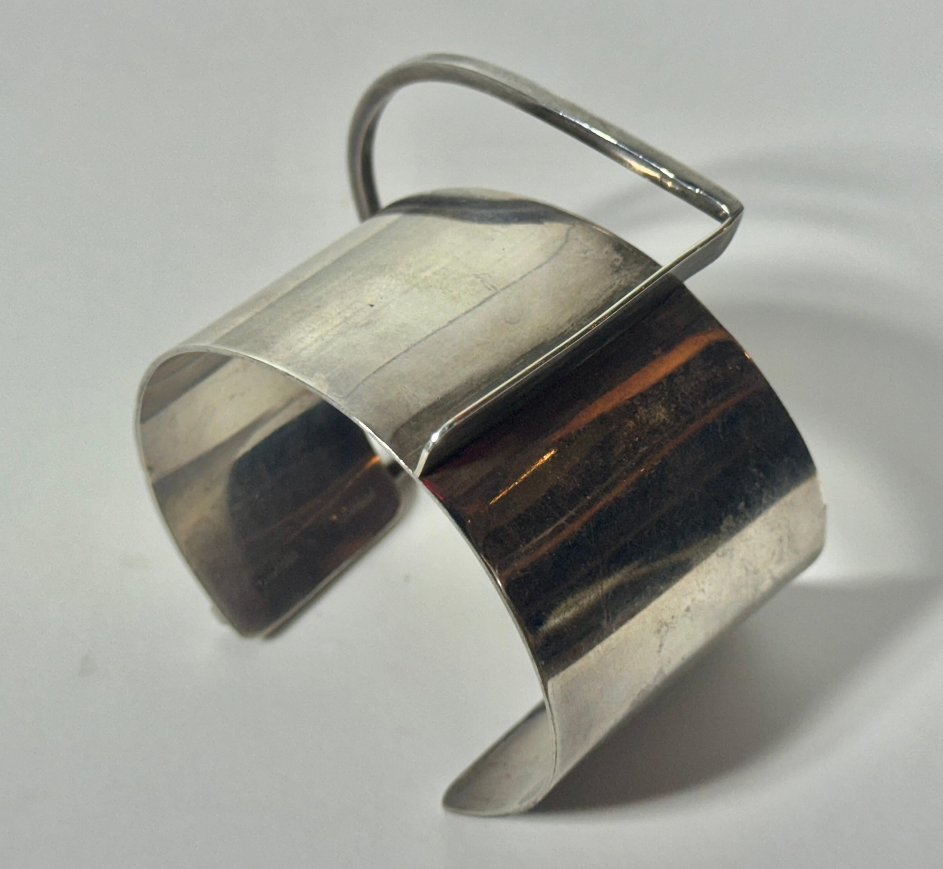 Fatto a mano Bracciale Modernista Ed Wiener in argento Sterling New York 1950's .925 in vendita