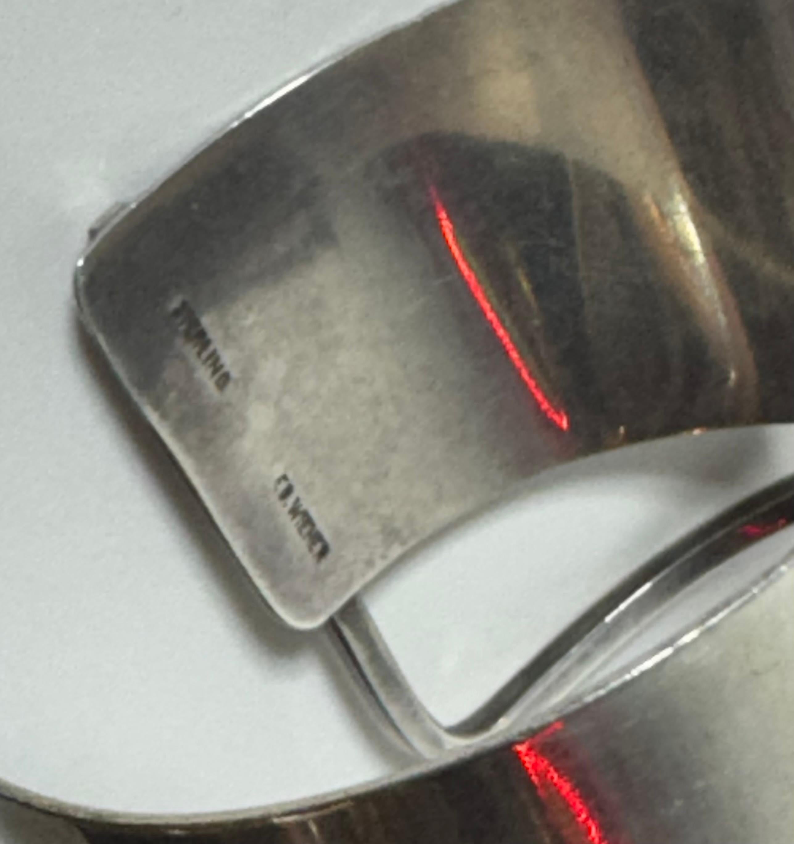 Metà XX secolo Bracciale Modernista Ed Wiener in argento Sterling New York 1950's .925 in vendita