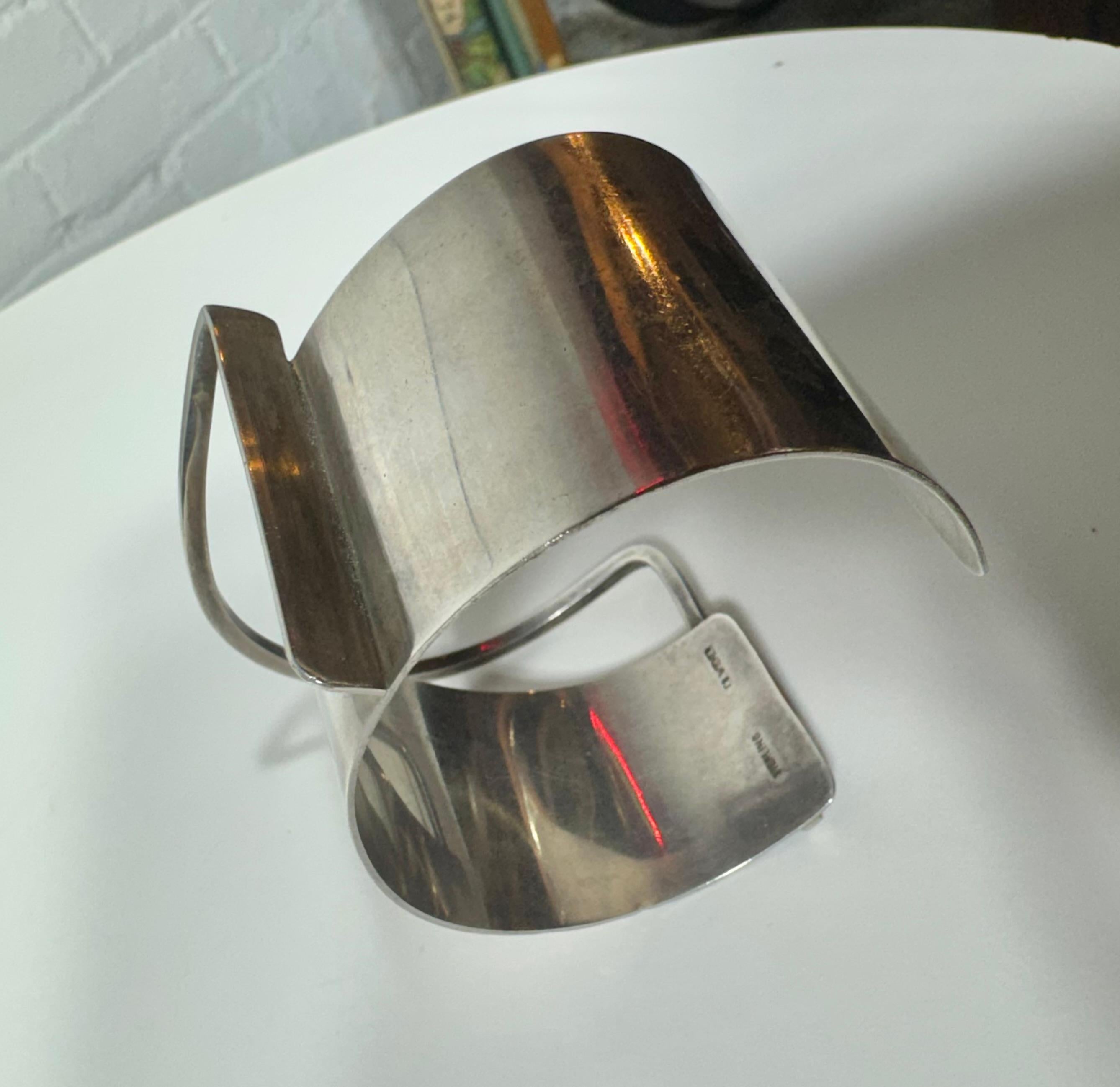 Argento 925 Bracciale Modernista Ed Wiener in argento Sterling New York 1950's .925 in vendita