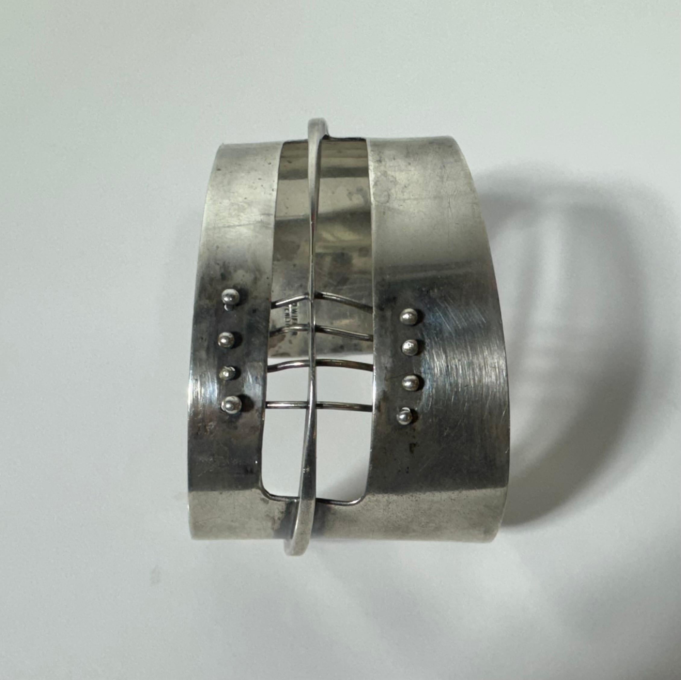 Bracciale Modernista Ed Wiener in argento Sterling New York 1950's .925 in vendita 1