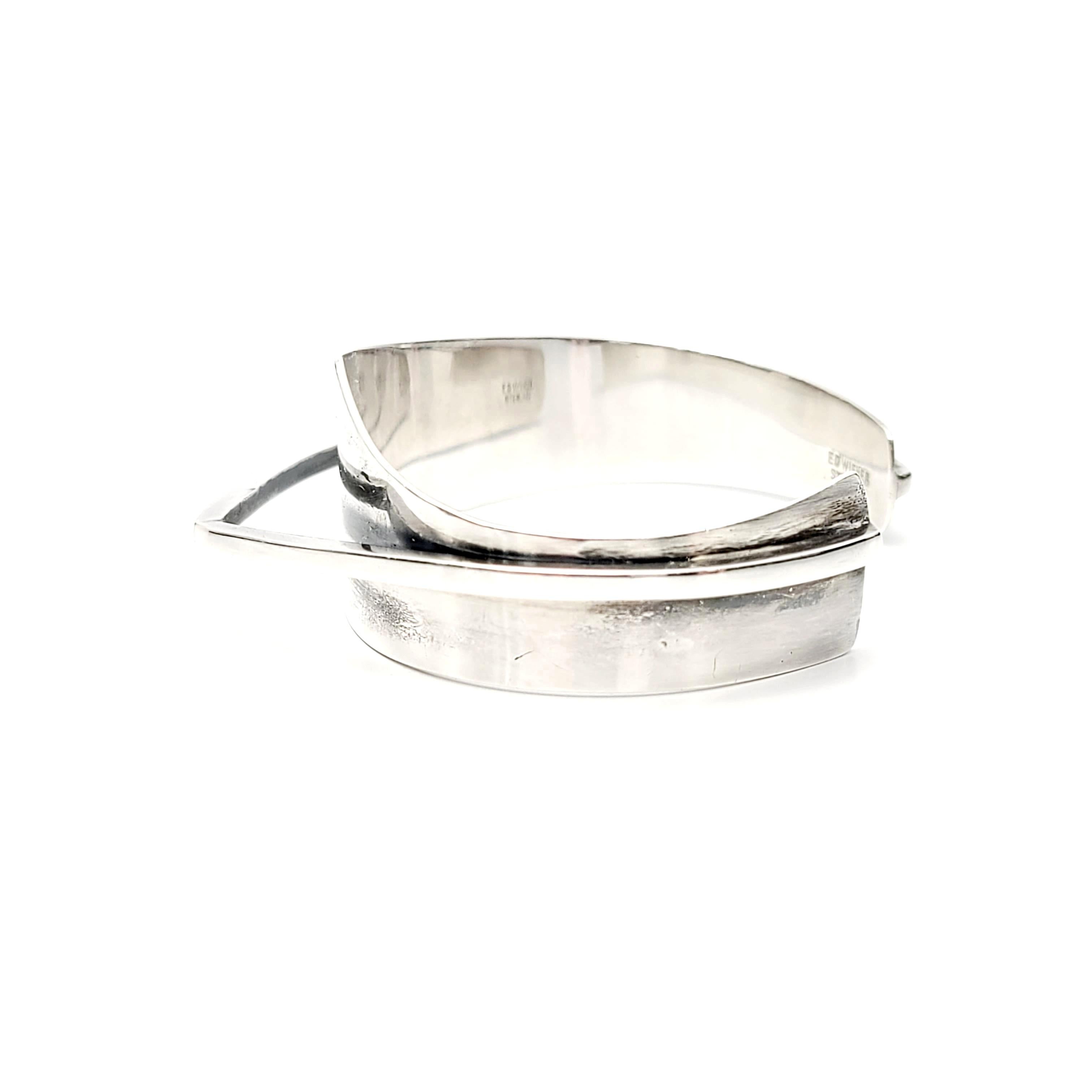 Ed Wiener Sterling Silver Modernist Angular Cuff Bracelet In Good Condition In Washington Depot, CT