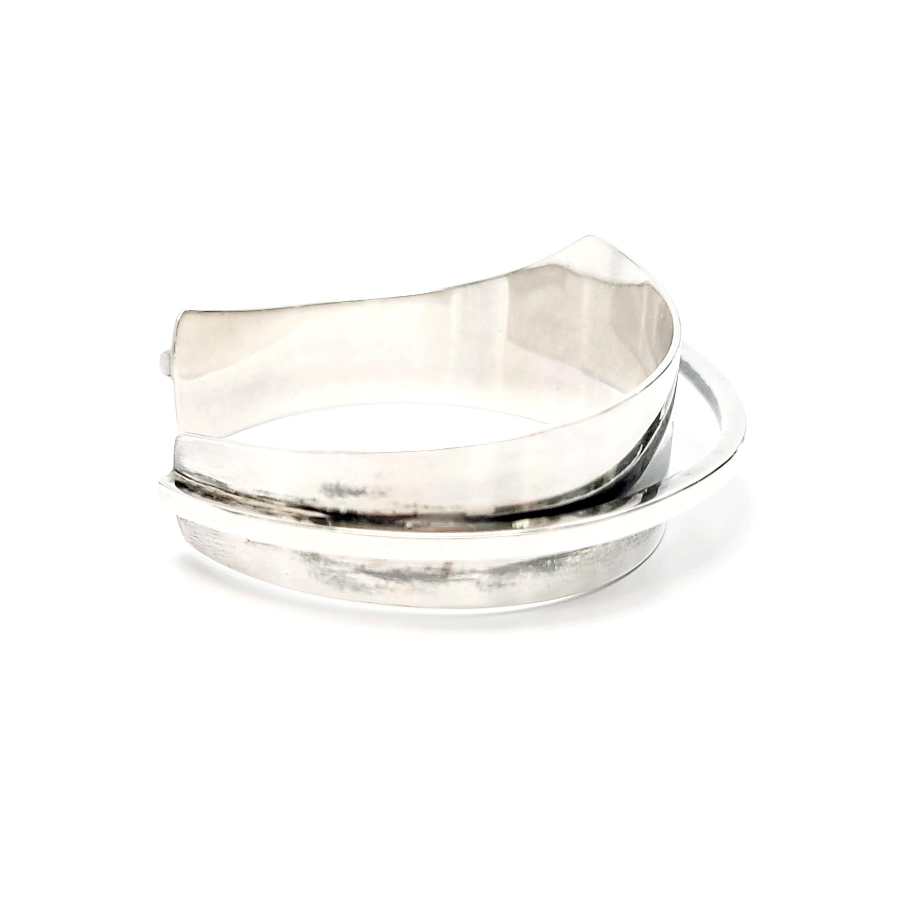 Ed Wiener Sterling Silver Modernist Angular Cuff Bracelet 1