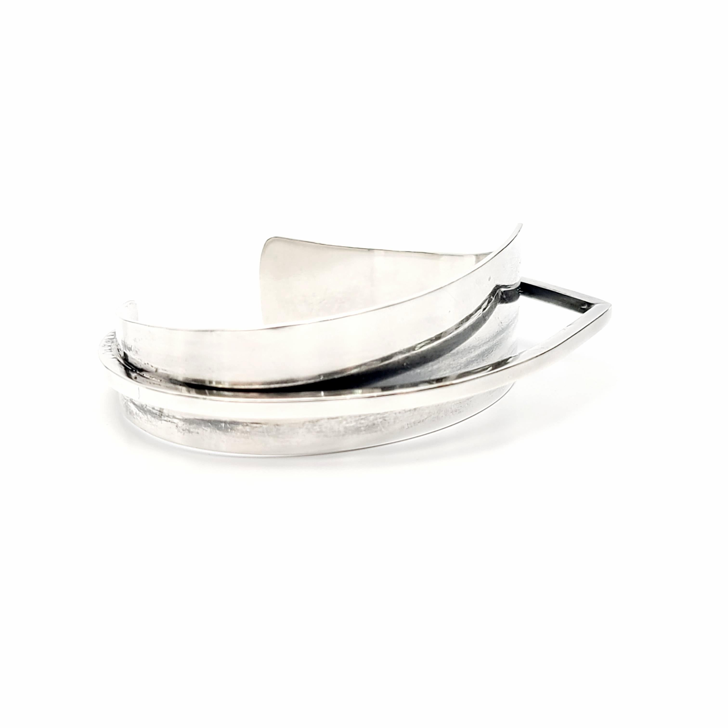 Ed Wiener Sterling Silver Modernist Angular Cuff Bracelet 2