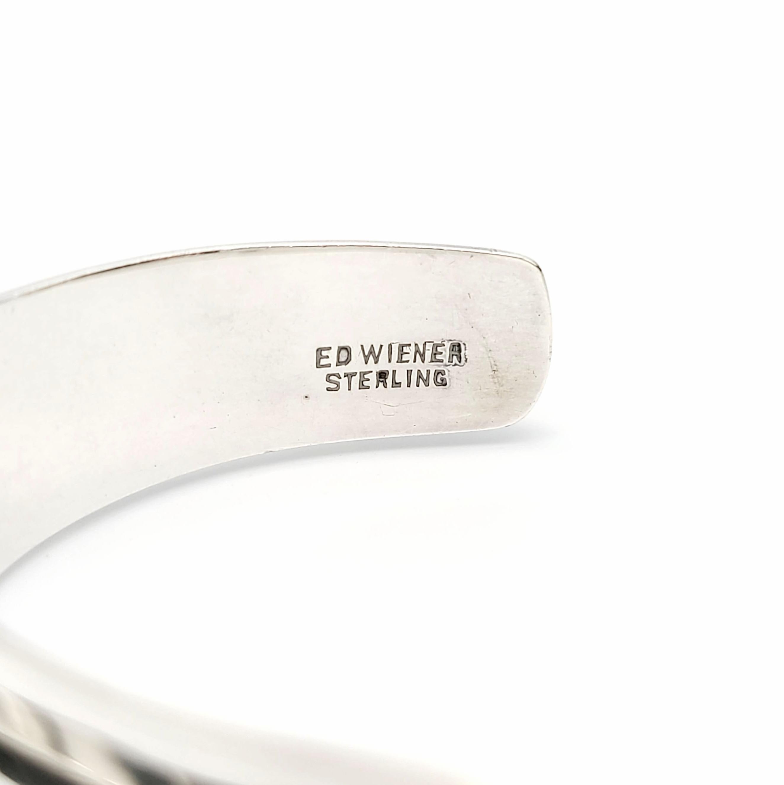 Ed Wiener Sterling Silver Modernist Angular Cuff Bracelet 5