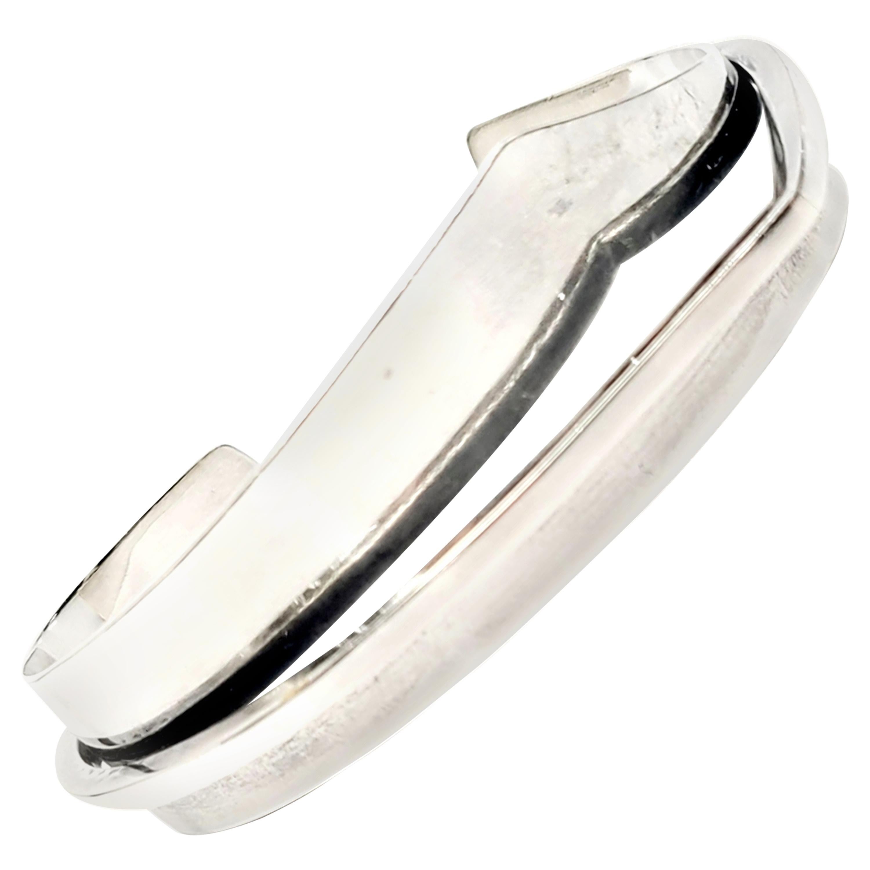 Ed Wiener Sterling Silver Modernist Angular Cuff Bracelet