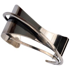 Ed Wiener Sterling Silver Modernist Cuff Bracelet