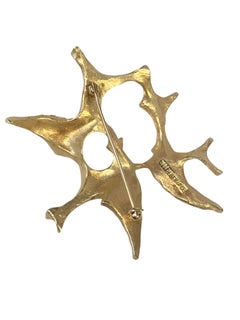Ed Wiener Gelbgold Mid Century Modernist Brosche